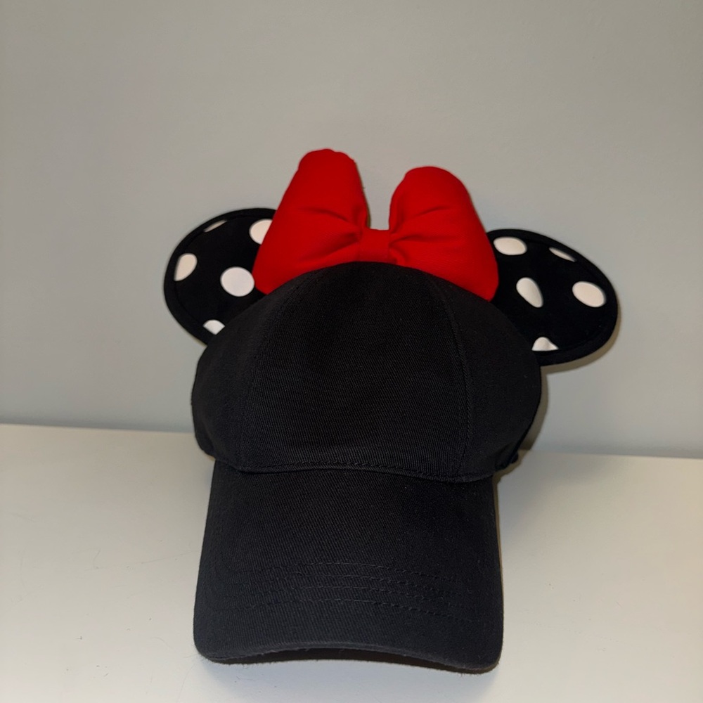 Disney Parks Minnie Mouse Polka Dot Ears & Bow Baseball Snapback Hat